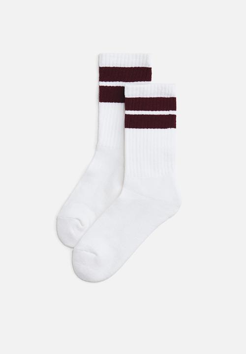 H&M - 5-pack ribbed socks - white striped