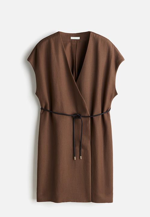 H&M - Tie-belt blazer dress - brown
