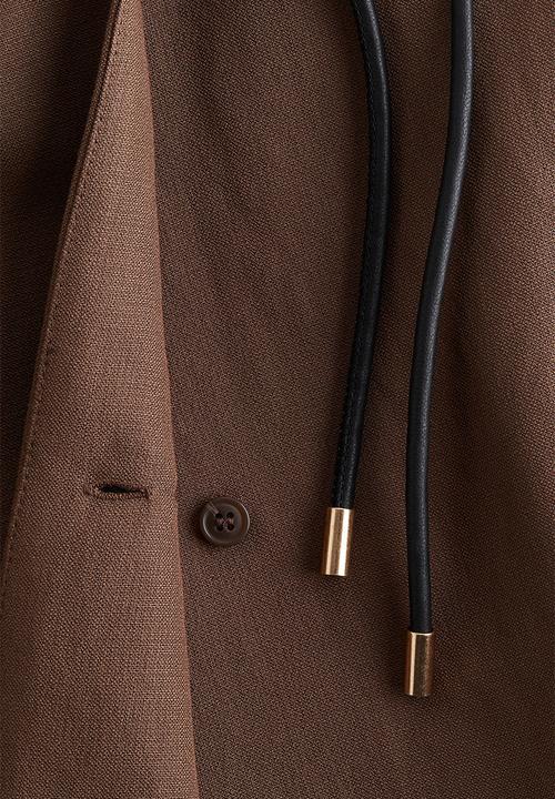 H&M - Tie-belt blazer dress - brown