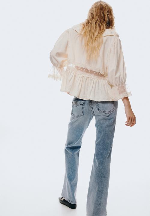 H&M - Flared low jeans - washed denim blue
