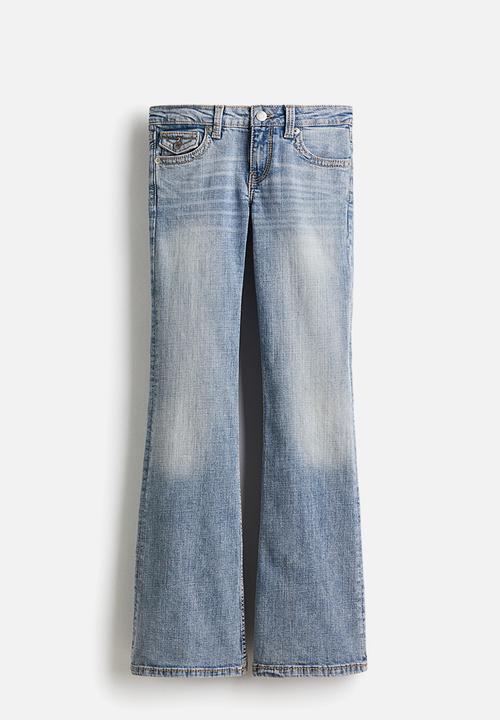 H&M - Flared low jeans - washed denim blue