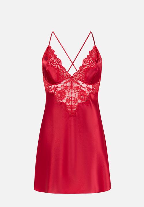 Hunkemoller - Slip dress satin mya - chili pepper