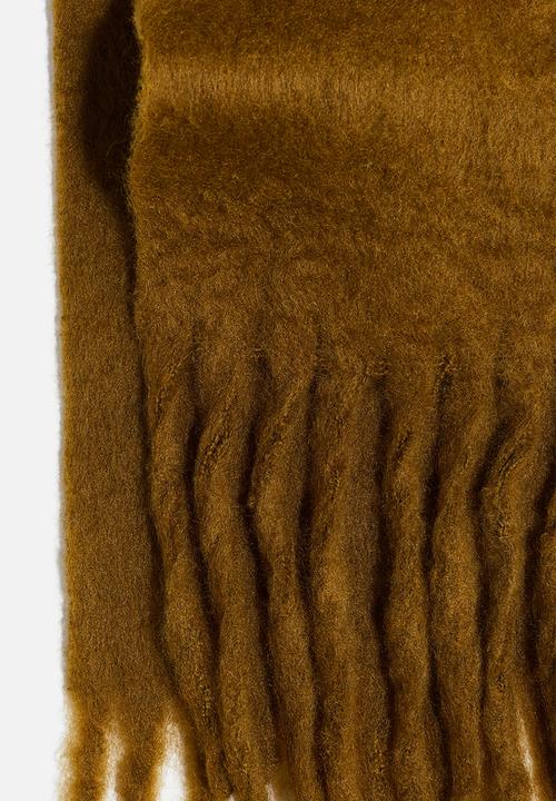 H&M - Fluffy scarf - dark khaki green