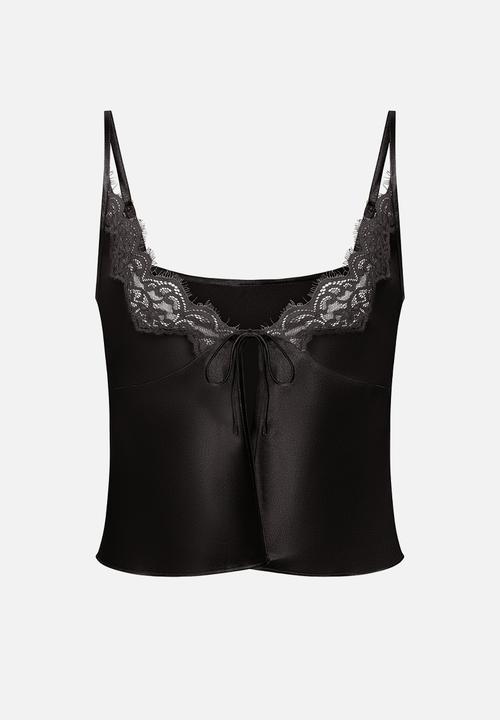 Hunkemoller - Cami satin lace mya - caviar