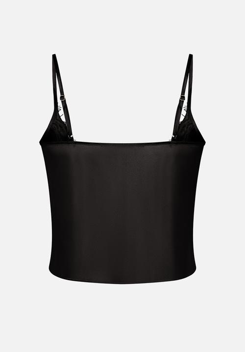 Hunkemoller - Cami satin lace mya - caviar