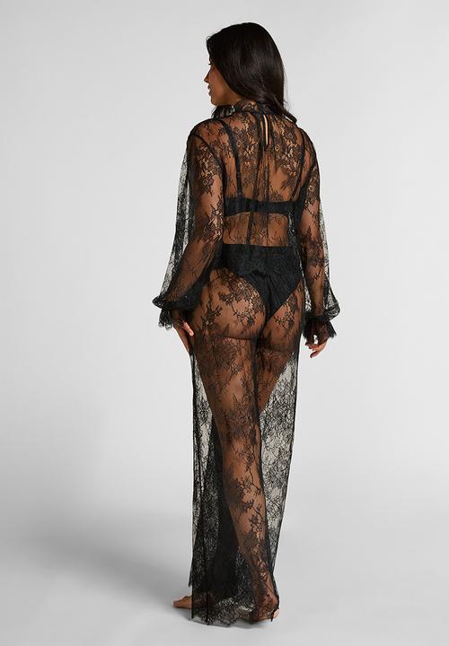 Hunkemoller - Top ls lace cecilia - caviar