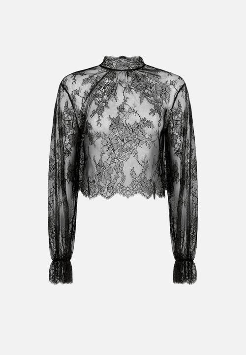 Hunkemoller - Top ls lace cecilia - caviar