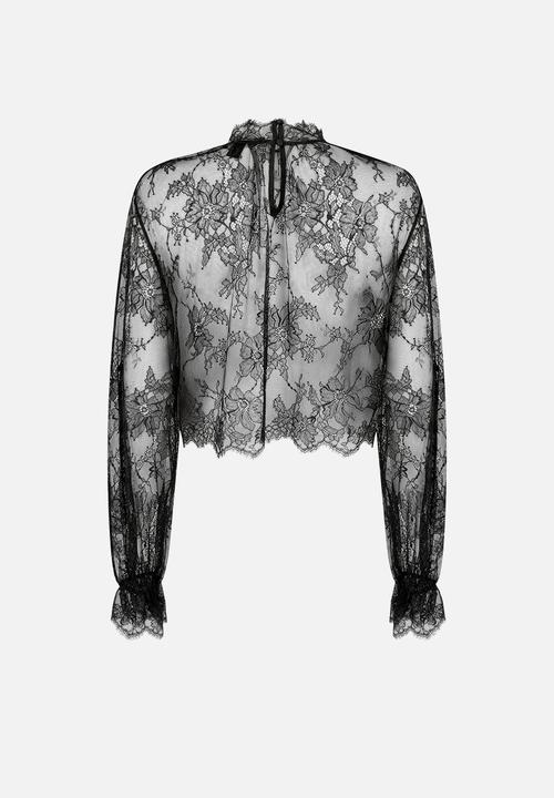 Hunkemoller - Top ls lace cecilia - caviar