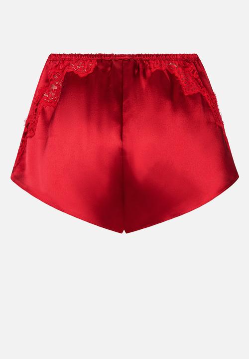 Hunkemoller - Short satin lace mya - chili pepper