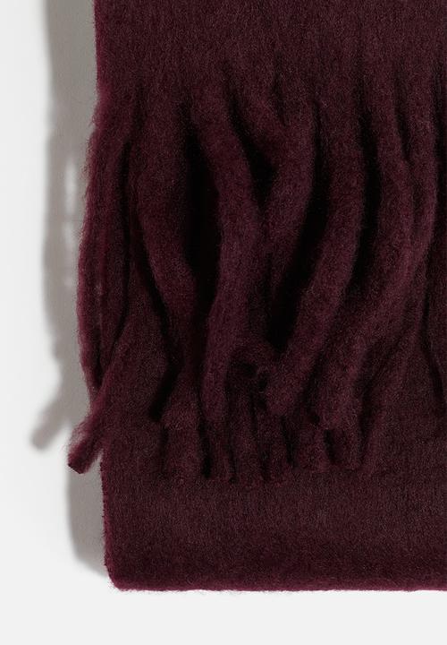 H&M - Fluffy scarf - burgundy