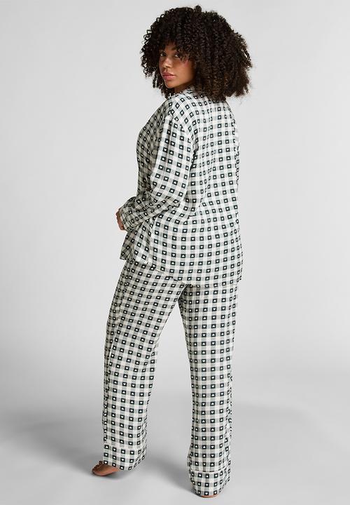 Hunkemoller - Pj ls vis twill print - green gables