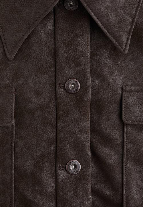 H&M - Coated bomber jacket - dark brown