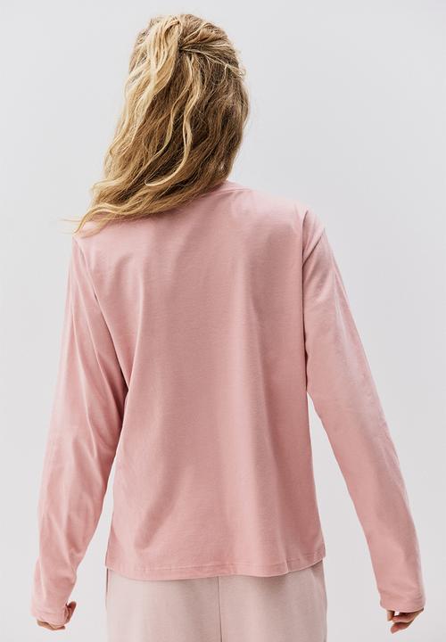 H&M - Long-sleeved cotton top - light pink