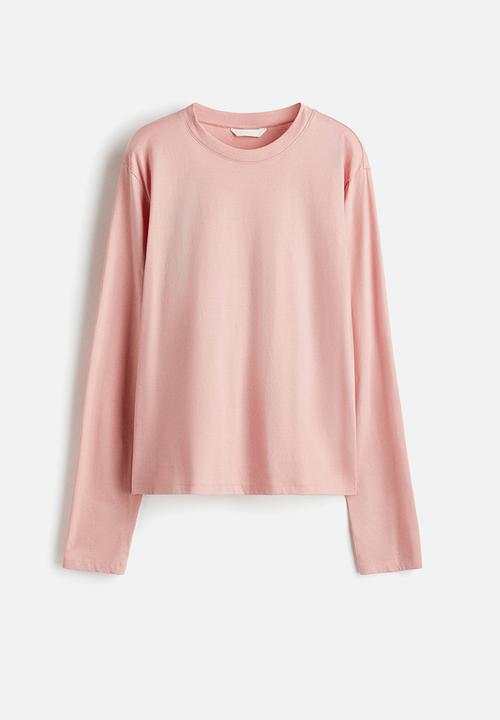 H&M - Long-sleeved cotton top - light pink