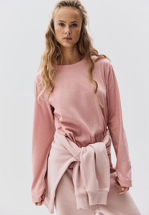 H&M - Long-sleeved cotton top - light pink