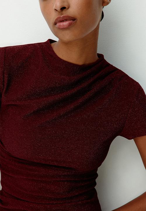 H&M - Draped dress - burgundy