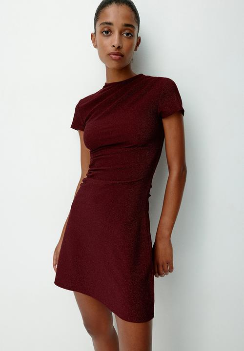 H&M - Draped dress - burgundy