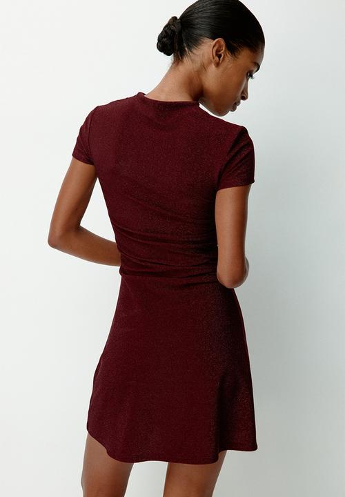 H&M - Draped dress - burgundy