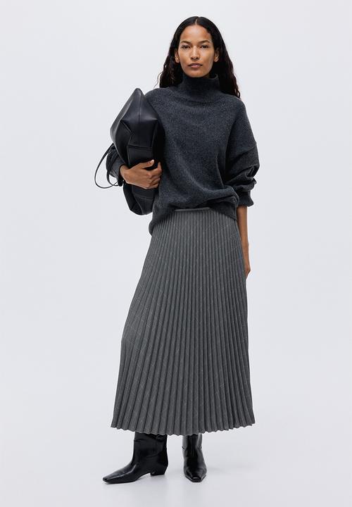 H&M - Pleated skirt - dark grey