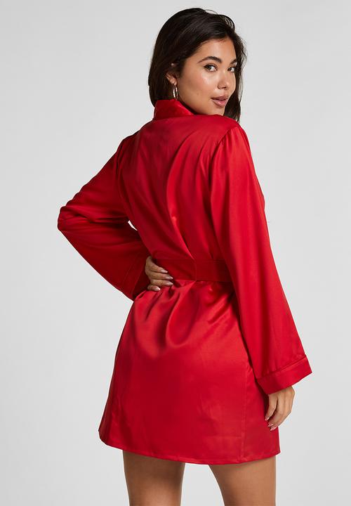 Hunkemoller - Kimono satin - chili pepper