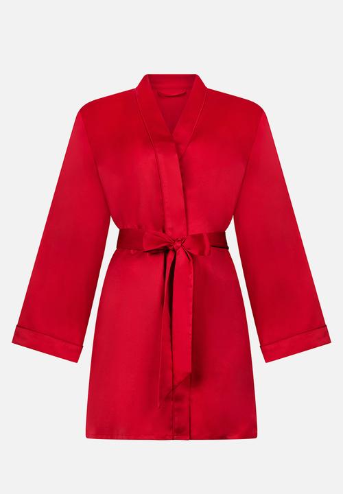 Hunkemoller - Kimono satin - chili pepper