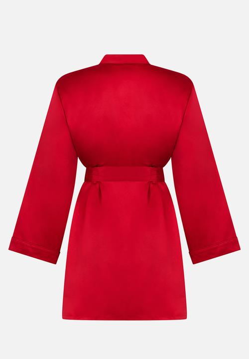 Hunkemoller - Kimono satin - chili pepper