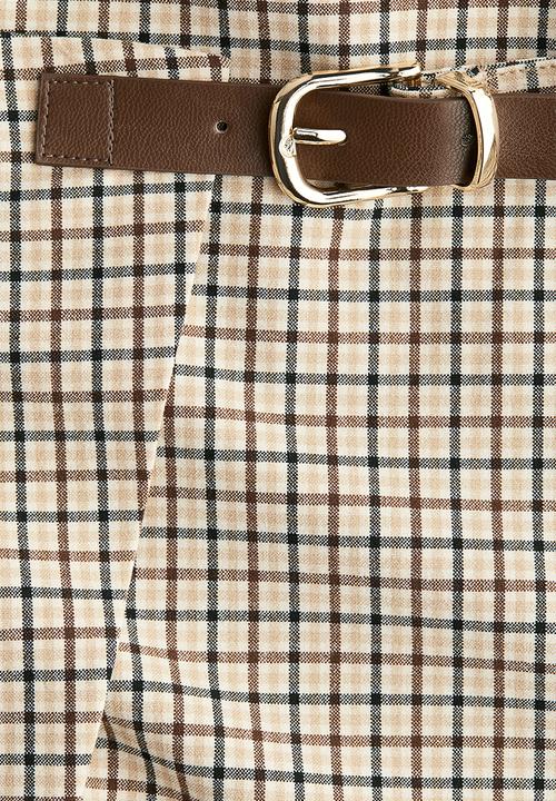 H&M - Wrap skort - beige checked