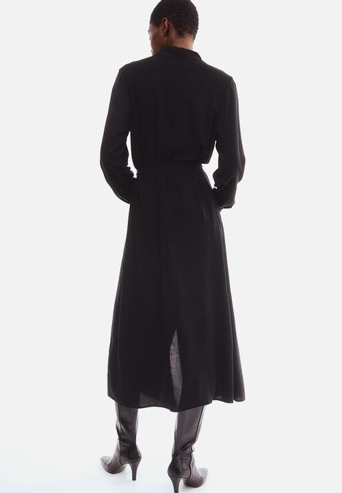 H&M - Tie-belt shirt dress - black