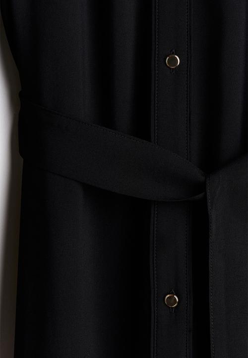 H&M - Tie-belt shirt dress - black