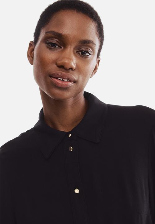 H&M - Tie-belt shirt dress - black