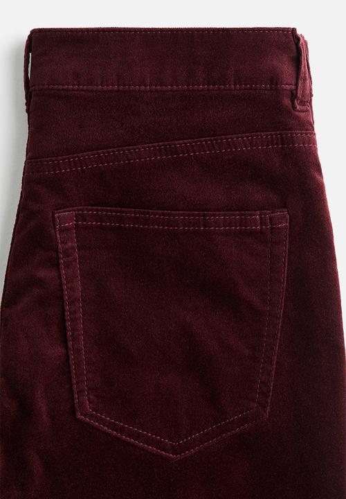 H&M - Flared corduroy trousers - burgundy 