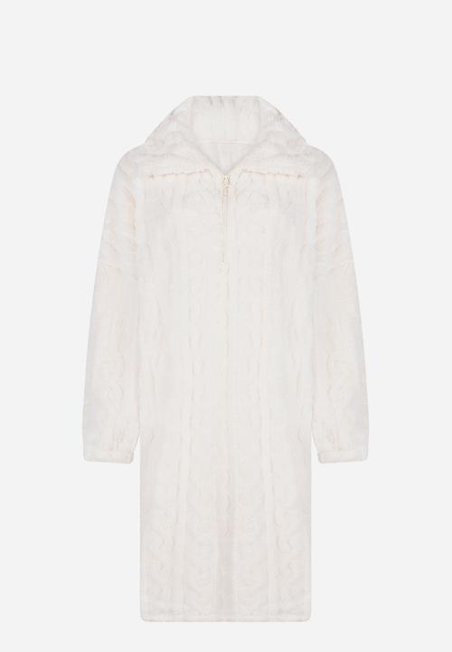 Hunkemoller - Poncho cable fleece - gardenia