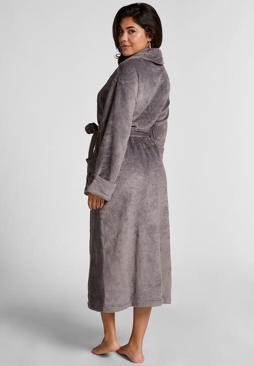 Hunkemoller - Robe long soft fleece - volcanic glass