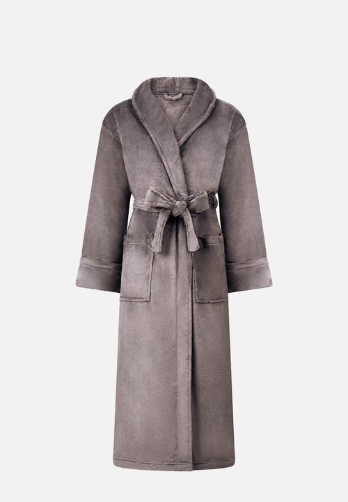 Hunkemoller - Robe long soft fleece - volcanic glass