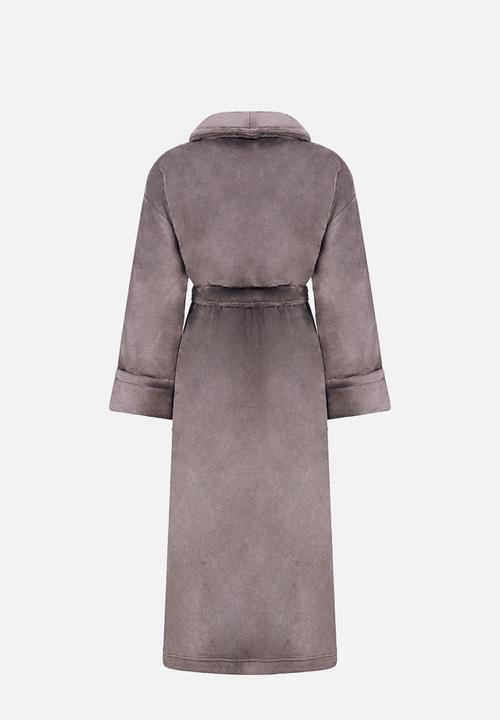 Hunkemoller - Robe long soft fleece - volcanic glass