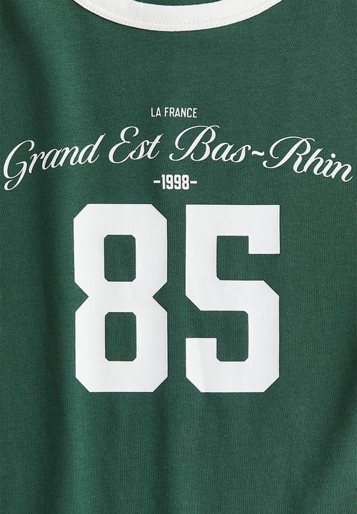 H&M - Fitted cotton t-shirt - dark green/85