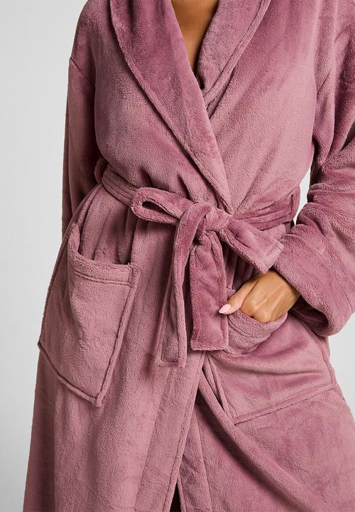 Hunkemoller - Robe long soft fleece - purple