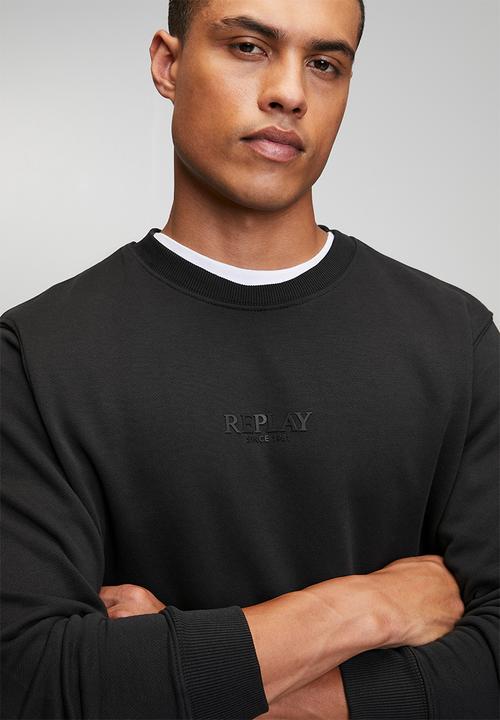 Replay - Cotton Terry Fleece Pull Over - Black