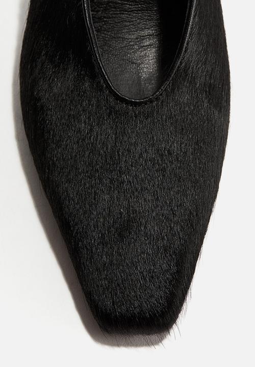 H&M - Heeled leather slingbacks - black