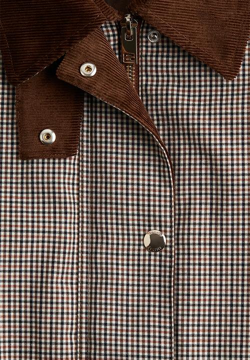 H&M - Corduroy-collar jacket - brown checked