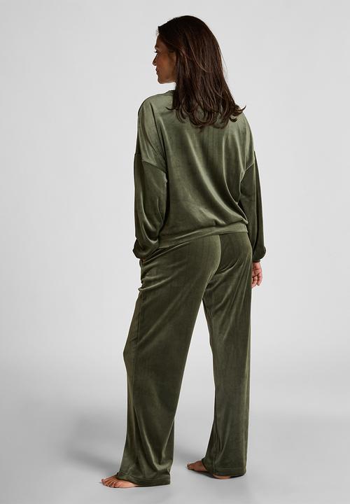 Hunkemoller - Pj ls velours - climbing ivy
