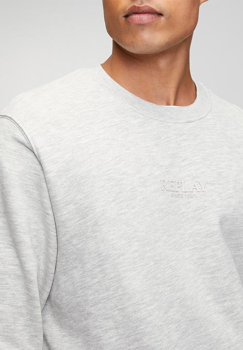 Replay - Cotton Terry Fleece Sweater - Grey