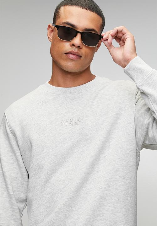 Replay - Cotton Terry Fleece Sweater - Grey
