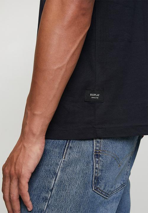 Replay - Piece Dyed Heavy Jersey Cotton T-shirt - Navy