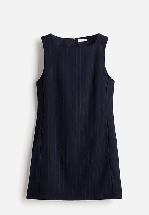 H&M - Shift dress - navy blue/pinstriped