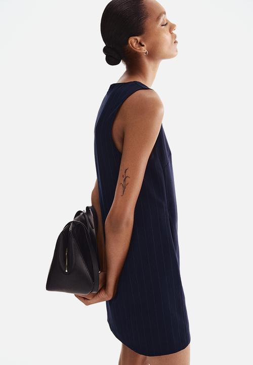 H&M - Shift dress - navy blue/pinstriped