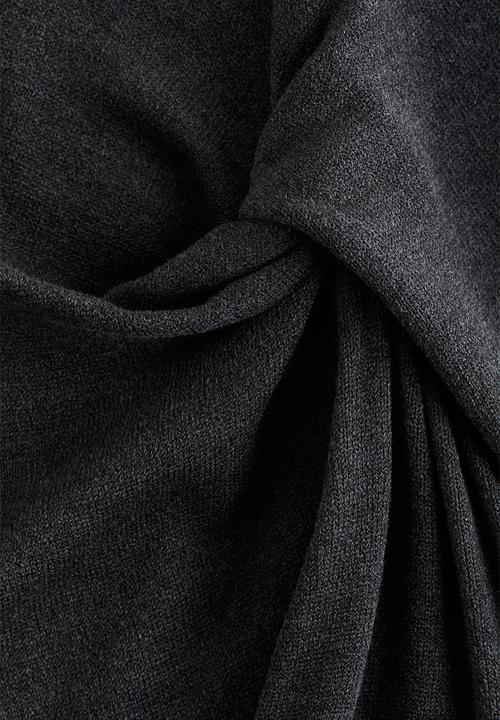 H&M - Twist-detail vest top - dark grey marl