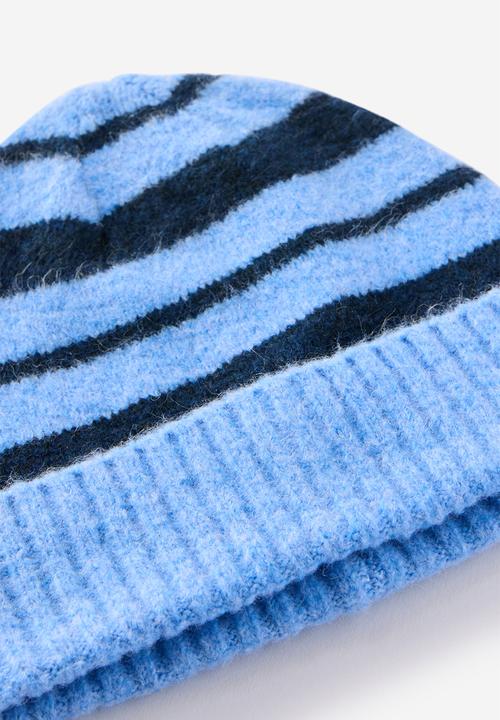 Cotton On - Kids Knit Beanie - Blue Bonnet Marle/Stripe