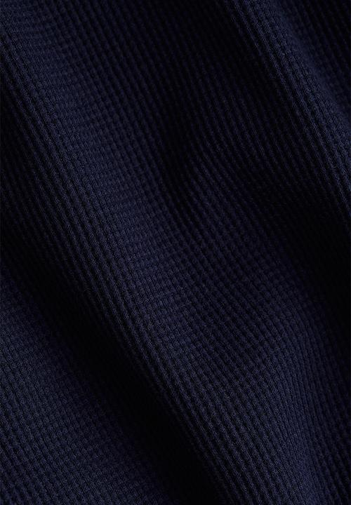 H&M - Waffled jersey trousers - navy blue