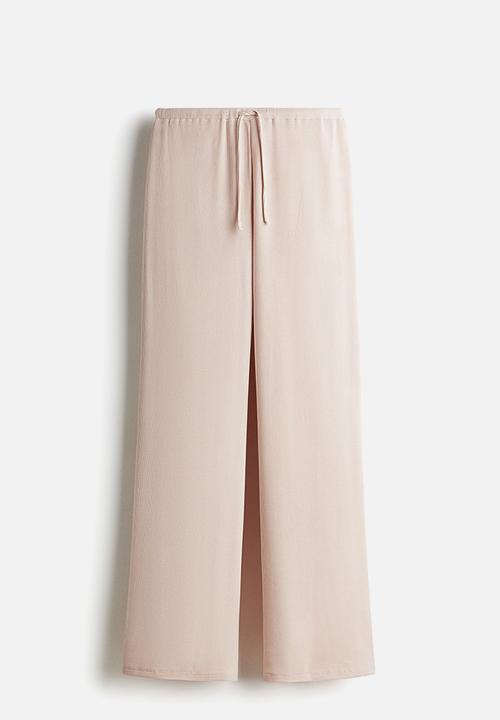 H&M - Waffled jersey trousers - powder pink